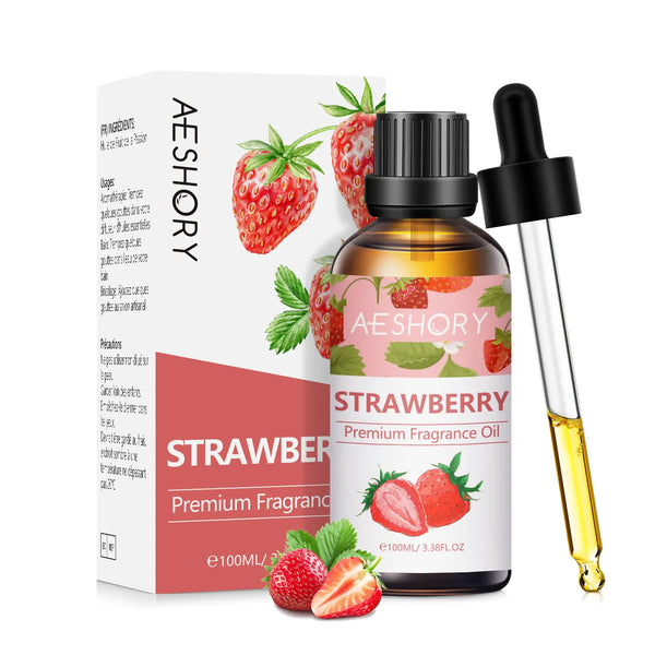 Strawberry Fragrance Oil 3.38FL.OZ - Aromatherapy Essential Oils for Diffusers for Home Strawberry Scented Oils for Massage Soap Candle Making Scents - 100ML