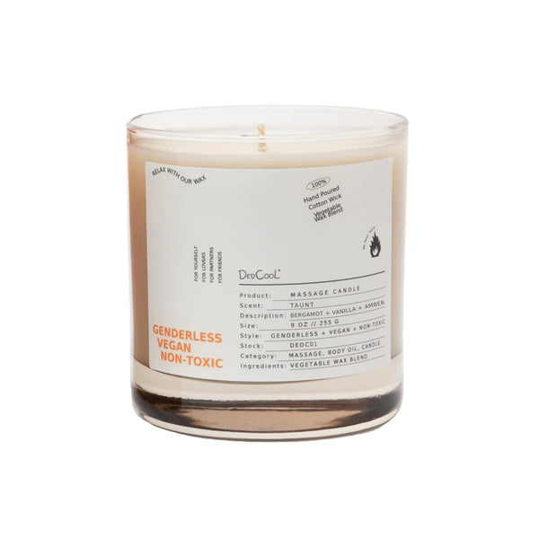 DedCool Massage Soy Wax Candle (01 Taunt 9 oz | 255 g) Moisturizing Body Oil Candles for Women Men & Romantic Couples Sensual Massage Candle for Date Night Essential Oil Clean Non-Toxic