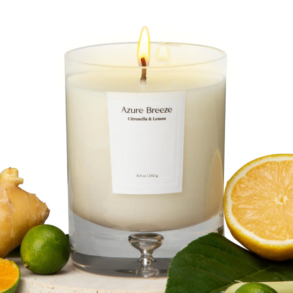 Lemon Candle - Aromatherapy Candle 50 Hours Long-Burning (8.4 Oz) Strong Citronella Scented Candle Made with Natural Essential Oils Ideal Gift for The Holidays & Home Decor