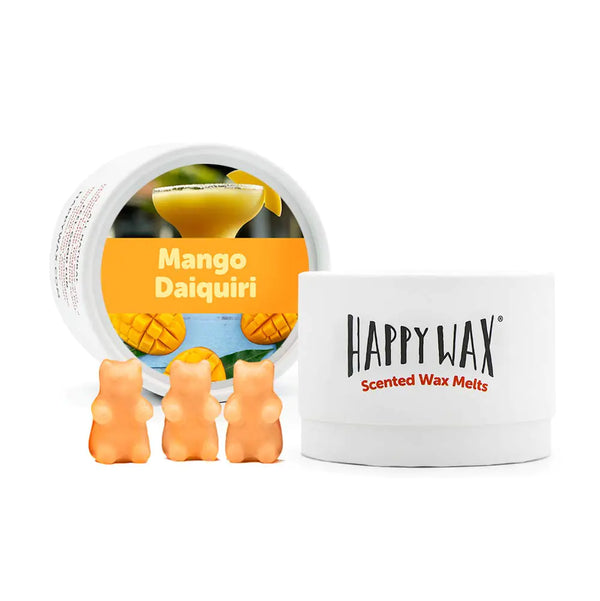 Happy Mango Daiquiri Wax Melts - Strong Scented Natural Summer Fragrance with Essential Oils - Non-Toxic Pet-Safe (4 oz Tin)