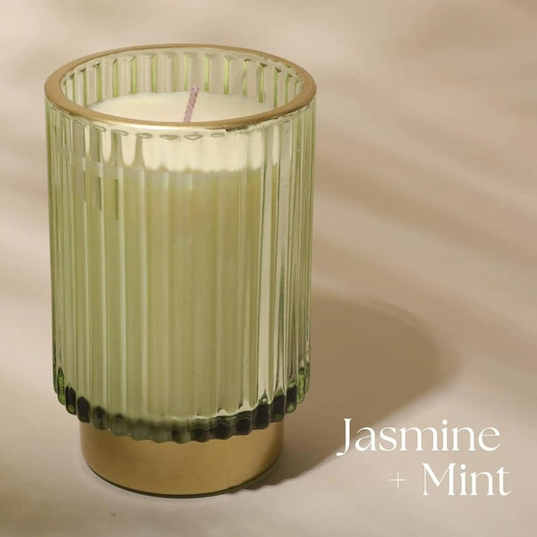 White Jasmine Mint 11oz Candle in Glass Jar with Gift Box Candle Gifts Luxury