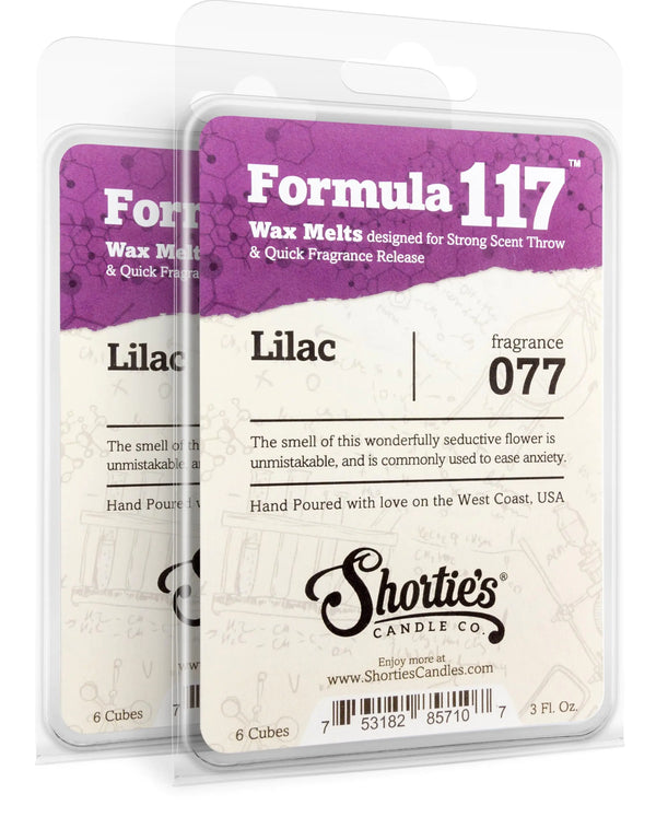 Shorties Candle Company Pure Lilac Wax Melts Multi Pack - 2 Highly Scented 3 Oz. Bars (6 Oz. Total) - Made with Natural Oils - Flower & Floral Air Freshener Cubes Collection