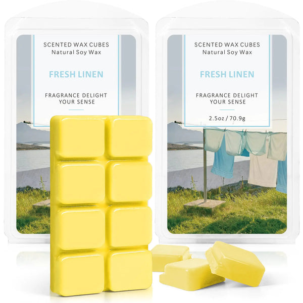 SCENTORINI Wax Melts Wax Cubes Fresh Linen Wax Melts Strong Scent Soy Scented Wax Melts for Wax Warmer 2 x 2.5 oz