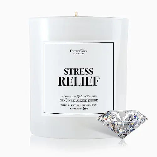 Foreverwick Stress Relief Candle | Diamond Candle Gift | Relaxing Candle Scent | Aromatherapy Candle for Bath Destress & Clearance | Strong Scented Candles for Decor | 14 oz & 70 Hours Burning Time