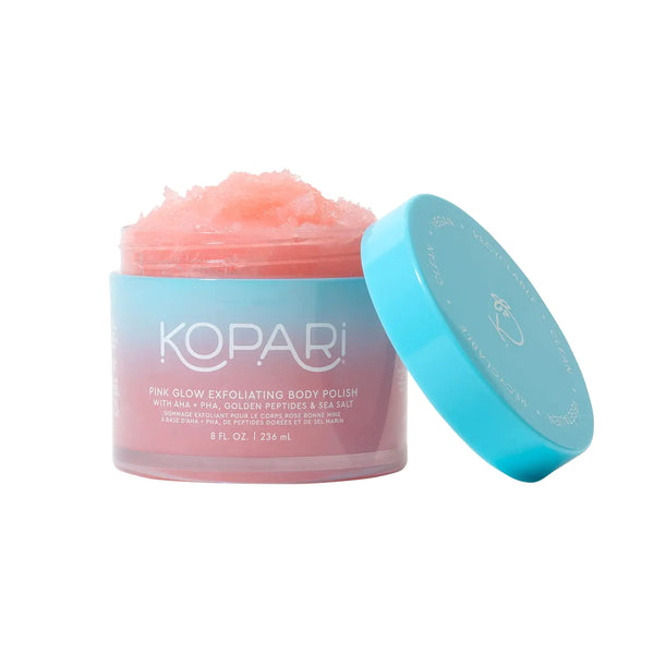 Kopari Exfoliating Body Scrub - Natural Body Scrub AHA Vegan Body Polish for Women Pink Haze 8oz.