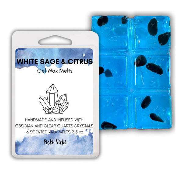 Gel Wax Melts Infused with Quartz Crystals for Candle Wax Warmer Set of Two (Vanilla Cashmere Without Crystals)